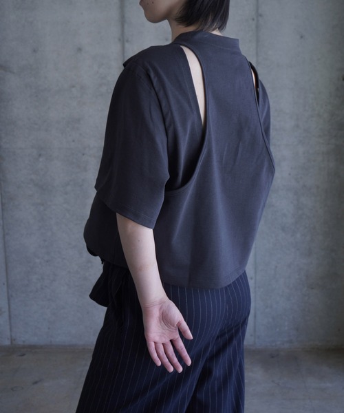 tシャツ BACK OPEN TOP レディース
