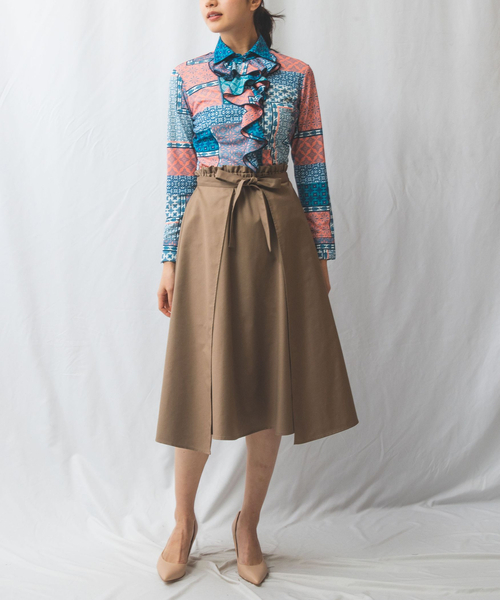 ナラカミーチェ（NARACAMICIE）/【NARACAMICIE】リボンラップフレアスカート NARACAMICIE（ナラカミーチェ） スカート 「NARACAMICIE」リボンラップ