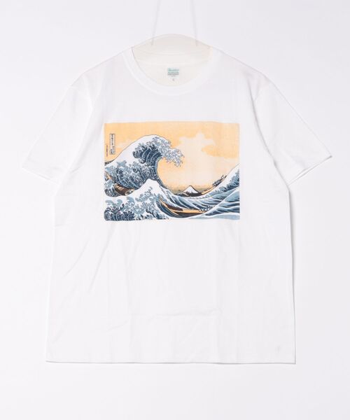 JIN+（ジンプラス） tシャツ 波 神奈川沖浪裏 葛飾北斎 半袖Tシャツ