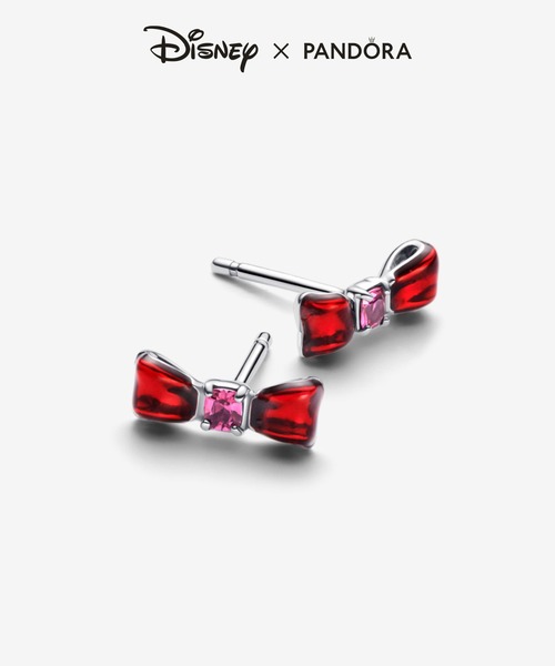 PANDORA ピアス ディズニー 白雪姫 リボン スタッドピアス