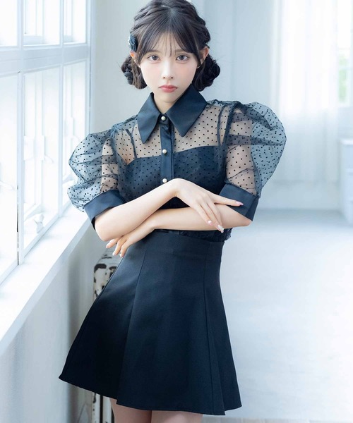 Tika ワンピース キャバドレス 韓国ドレスシアーシャツ