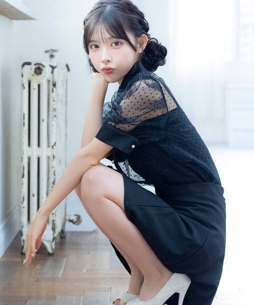 Tika ワンピース キャバドレス 韓国ドレスシアーシャツ