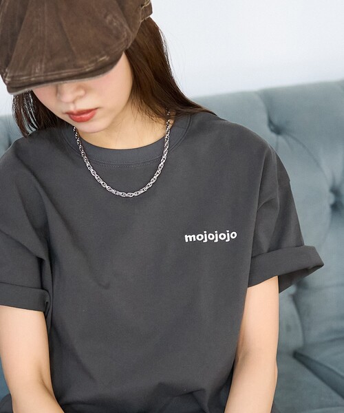 【新品タグ付き】mojojojo バックプリントTシャツ チャコールグレー PUBLUX tシャツ PUBLUX/パブリュクス mojojojo バックプリントT