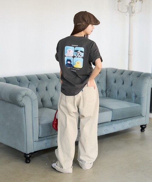 ❤︎人気色柄❤︎ mojojojo バックプリントTシャツ 限定(チャコールグレー) PUBLUX tシャツ PUBLUX/パブリュクス mojojojo バックプリントT