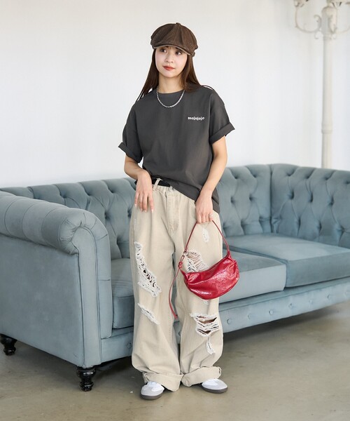 ❤︎人気色❤︎　mojojojo バックプリントTシャツ限定（チャコールグレー） PUBLUX/パブリュクス mojojojo バックプリントTシャツ 限定展開