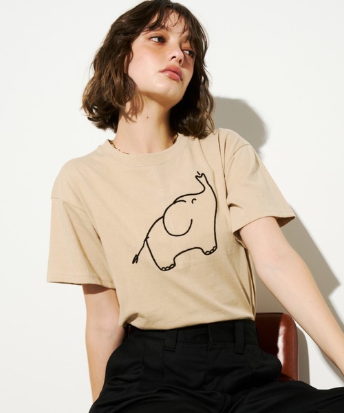 Unitage tシャツ ゾウさん刺繍TEE レディース : ZOZOTOWN Yahoo