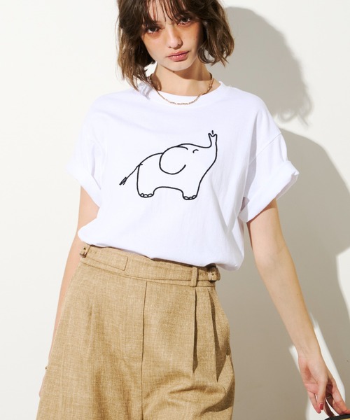 たまぞう様 Unitage tシャツ ゾウさん刺繍TEE レディース : ZOZOTOWN Yahoo
