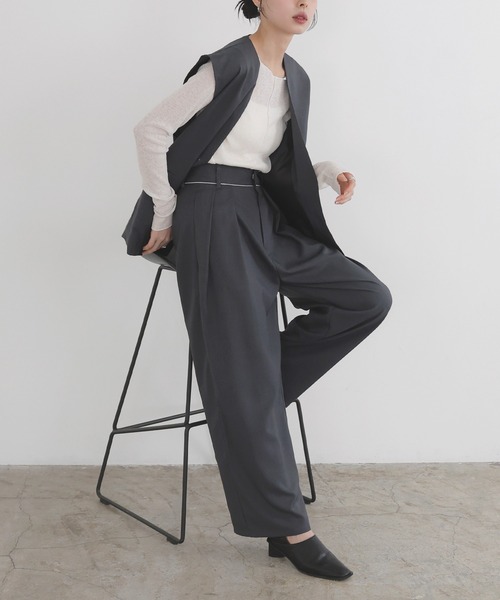 【関税・送料無料】ANDI BAGUS★リネン リゾート ワイドパンツ TOKYO BASIC ワイドパンツ レディース 50代 秋冬 イージーパンツ