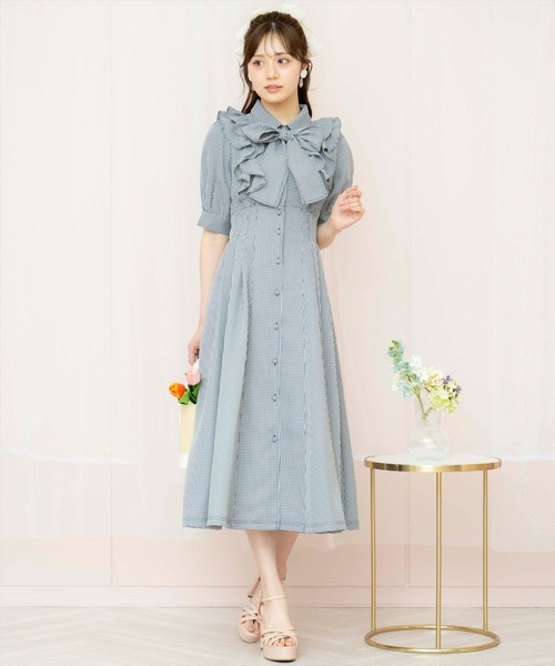 WILLSELECTION ワンピース ラッフルリボンタイシャツワンピース