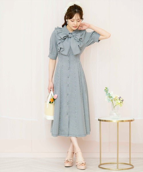 WILLSELECTION ワンピース ラッフルリボンタイシャツワンピース