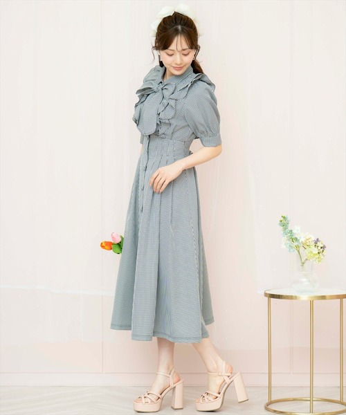 WILLSELECTION ワンピース ラッフルリボンタイシャツワンピース