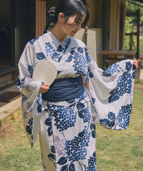 アソート花柄浴衣セット　2way浴衣　ワンピース浴衣　３点セット　Mサイズ AS KNOW 浴衣 花柄2wayセパレート浴衣 3点セット(キャミ