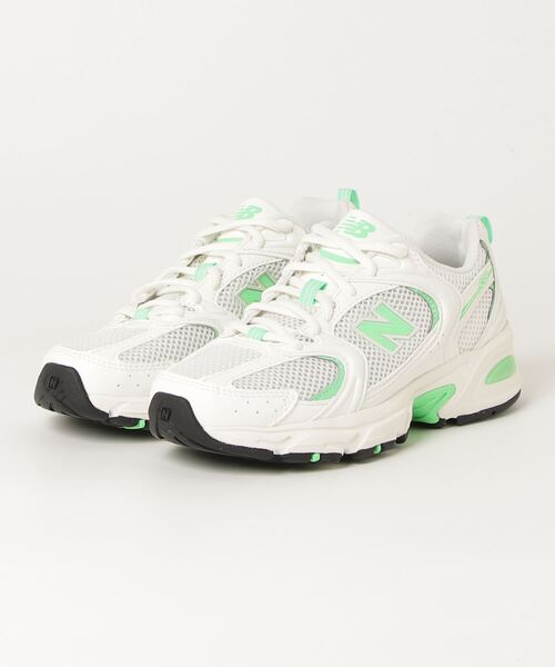 New Balance 530 ホワイト/グリーン スニーカー New Balance☆MR530AB☆兼用☆ホワイト×グリーン系 (New Balance