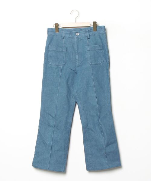 美品 IENA LA BOUCLE ソフトデニムスクエアドットシルエットパンツ IENA LA BOUCLE ソフトデニムスクウェアドットシルエットパンツ