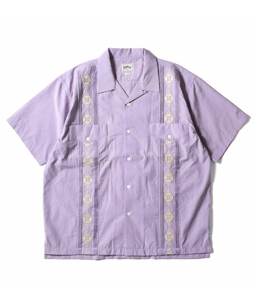HOUSTON ベトナム刺繍キューバシャツ半袖シャツ M HOUSTON / ヒューストン 41216 CHAMBRAY EMB CUBA SHIRT