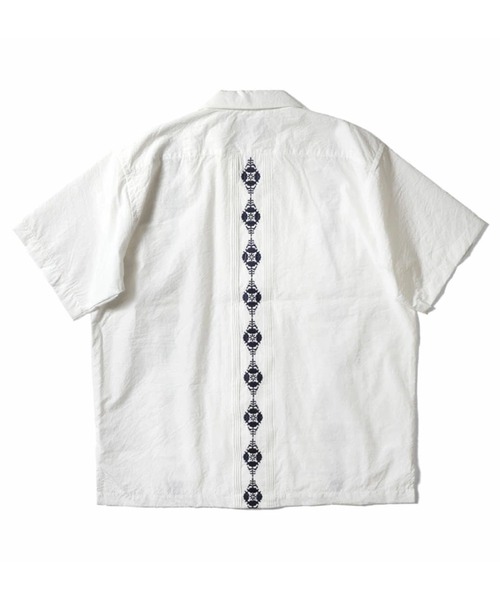 HOUSTON ベトナム刺繍キューバシャツ半袖シャツ M HOUSTON / ヒューストン 41216 CHAMBRAY EMB CUBA SHIRT