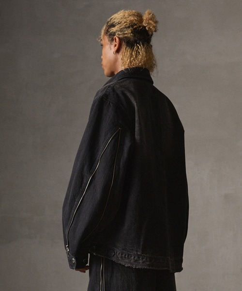 GRANCY デニムジャケット グレー GRANCY】ZipDesign DenimShirt Jacket / ジップデザイン デニム
