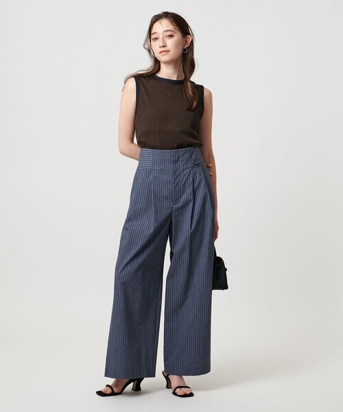 tシャツ リブバイカラーパイピング ノースリーブカットソー レディース UNITED ARROWS tシャツ リブバイカラーパイピング ノースリーブ