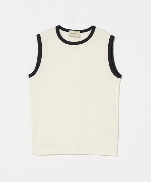 UNITED ARROWS tシャツ リブバイカラーパイピング ノースリーブ