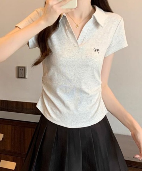 Lace Ladies（レースレディース） tシャツ 半袖 リボン ワンポイント