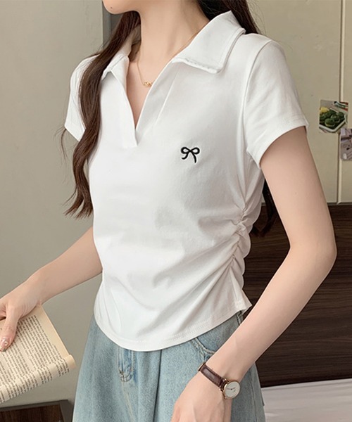 Lace Ladies（レースレディース） tシャツ 半袖 リボン ワンポイント