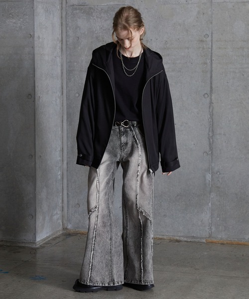 SERACE ジーンズ 「SERACE」Vintage design fringe zip wide flare
