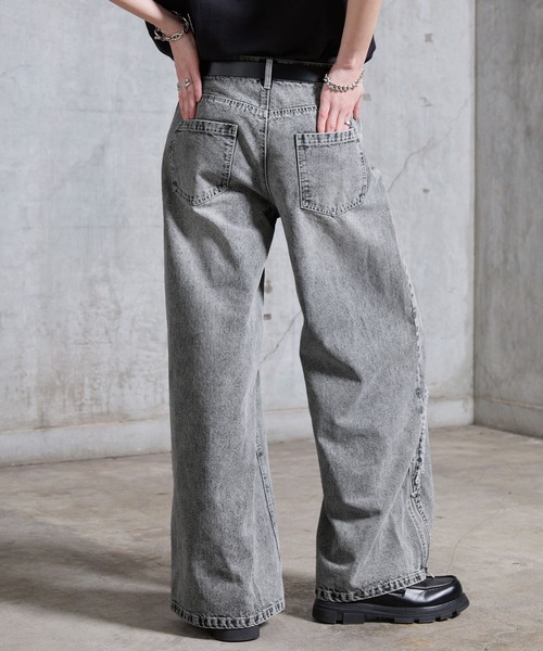 SERACE ワイドパンツ ジーンズ 「SERACE」Vintage design fringe zip