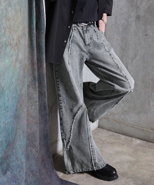 SERACE ワイドパンツ ジーンズ 「SERACE」Vintage design fringe zip