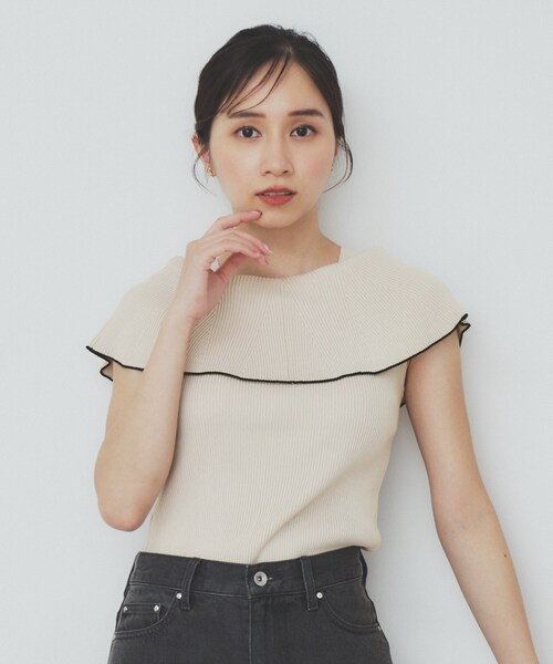 まき[新品タグ付き]オブリ　ピンクニット 60%OFF タグ付新品未使用 ZARAリブニットクロップドトップ