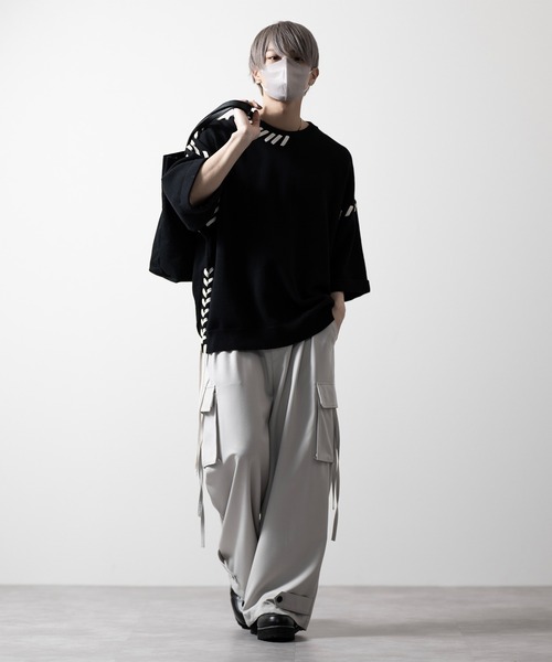 「CLEL」 半袖ニット X-SMALL ブラック メンズ