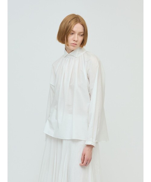 mizuiroind（ミズイロインド） ブラウス シャツ スタンドシャツカラー