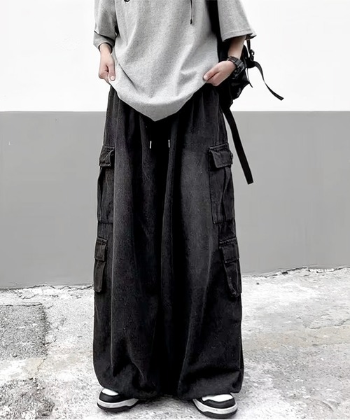 「JOHNNY WOLF」 加工デニムパンツ L ブラック メンズ