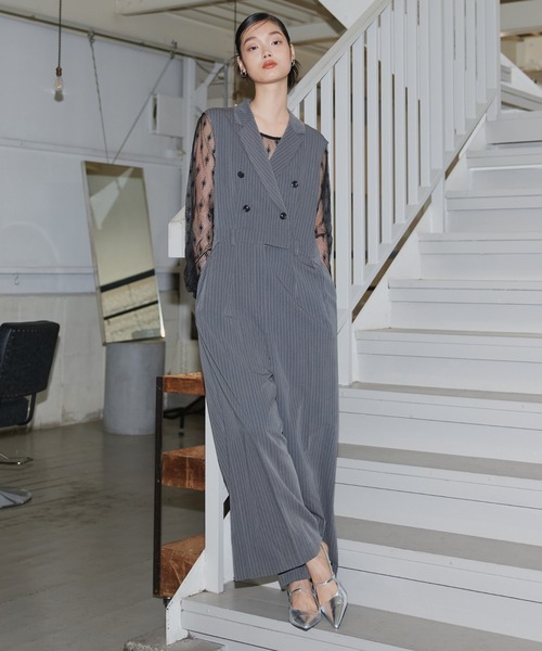 ANDRESD パンツドレス 「2点セットアイテム」テーラーカラー