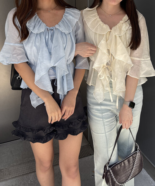 「continuer de NICE CLAUP」 7分袖ブラウス FREE オフホワイト レディース_画像6