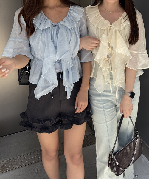 「continuer de NICE CLAUP」 7分袖ブラウス FREE オフホワイト レディース_画像7