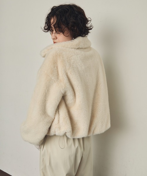 THARDMAGAZINE サードマガジン　ミンク調エコファーショートブルゾンM Trish（トリッシュ） ブルゾン アウター エコミンクファーショート
