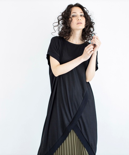 「OSMOSIS」 半袖カットソー ONE SIZE モカ レディース_画像3