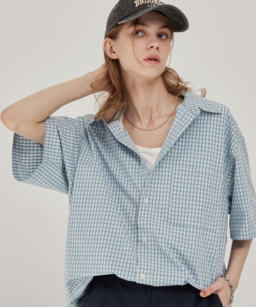 「EMMA CLOTHES」 半袖シャツ L ネイビー メンズ_画像3