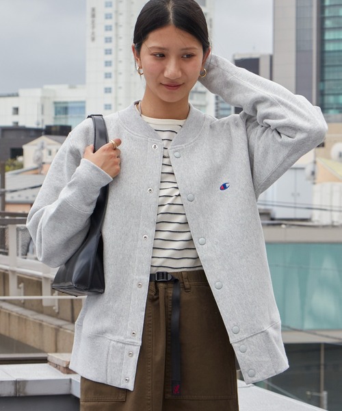 チャンピオン リバースウィーブ アウター スナップ Champion（チャンピオン） スタジャン RW SNAP SWEATSHIRT リバース
