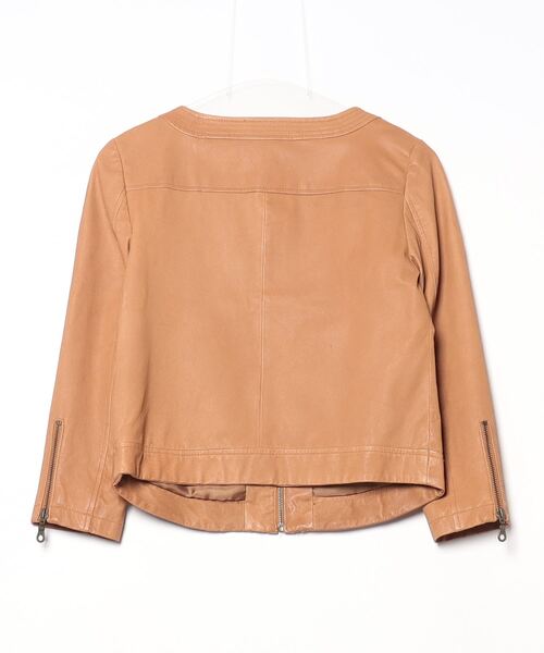 「BLANCHEURLUXE」 レザーブルゾン FREE ベージュ レディース_画像2