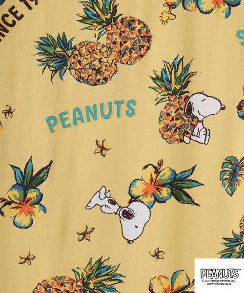 「PEANUTS」 半袖シャツ LL ネイビー メンズ_画像4