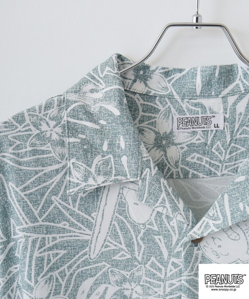 「PEANUTS」 半袖シャツ LL ネイビー メンズ_画像8