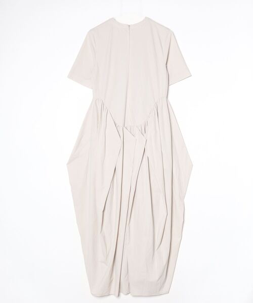 UN3D.（アンスリード） 半袖ワンピース 38 ベージュ レディース