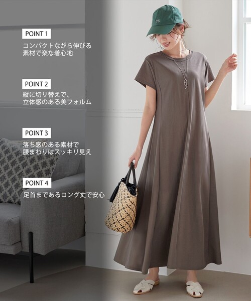 「Tiaclasse」 半袖ワンピース M ブルー レディース_画像2