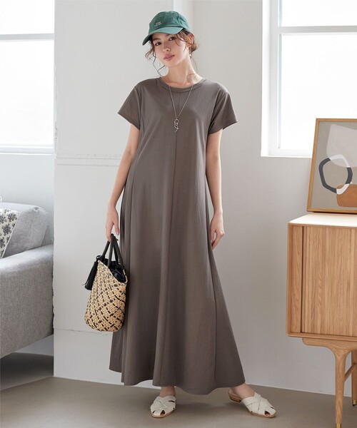 「Tiaclasse」 半袖ワンピース M ブルー レディース_画像3