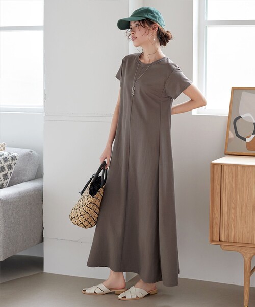 「Tiaclasse」 半袖ワンピース M ブルー レディース_画像9