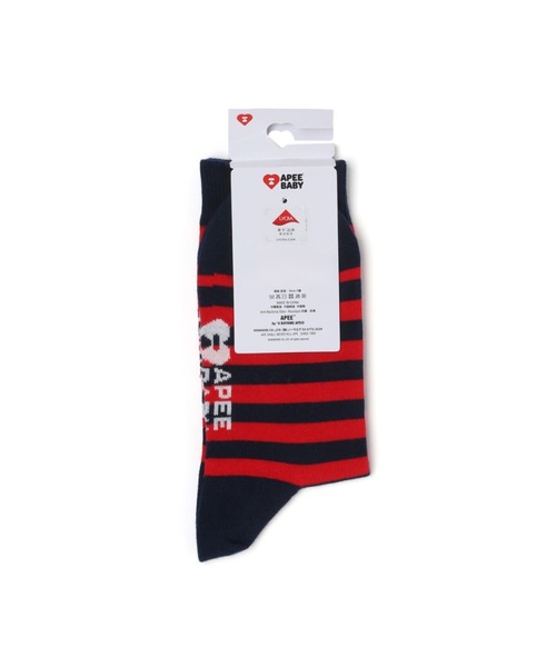 APEE 靴下 HEART EMBROIDERY BADGE STRIPES SOCKS レディース