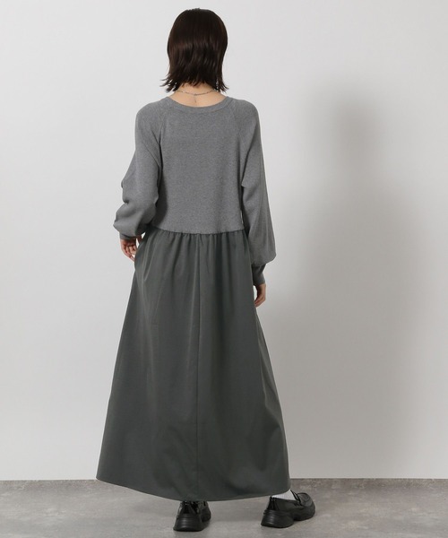 LAKOLE（ラコレ） ワンピース 布帛ドッキングニットワンピース