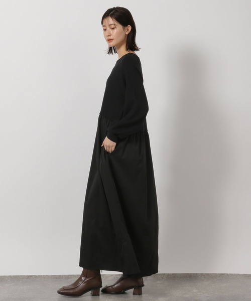 LAKOLE（ラコレ） ワンピース 布帛ドッキングニットワンピース