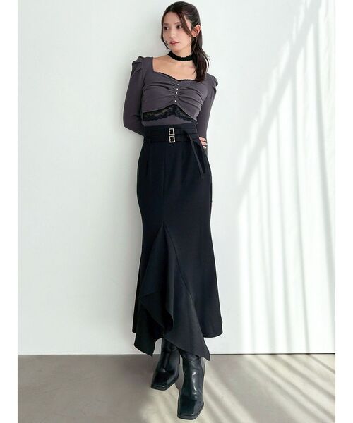 RESEXXY（リゼクシー） スカート ダブルベルトラッフルスカート